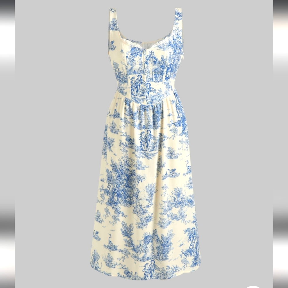 Cider Sleeveless Corset Midi Dress, size XL